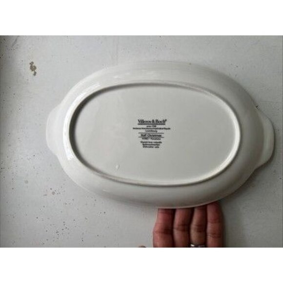 Villeroy & Boch Naif Christmas Village Oval Serving Platter w/Handles Set of 4 - Picture 8 of 8